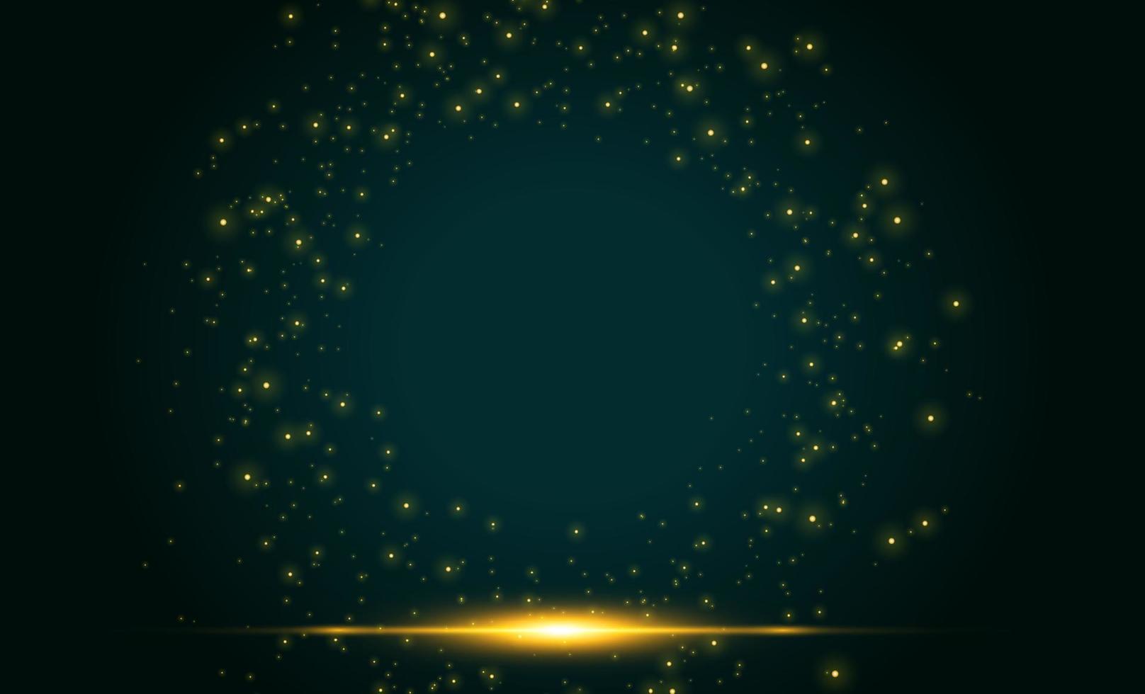 golden sparkle green background with text space vector