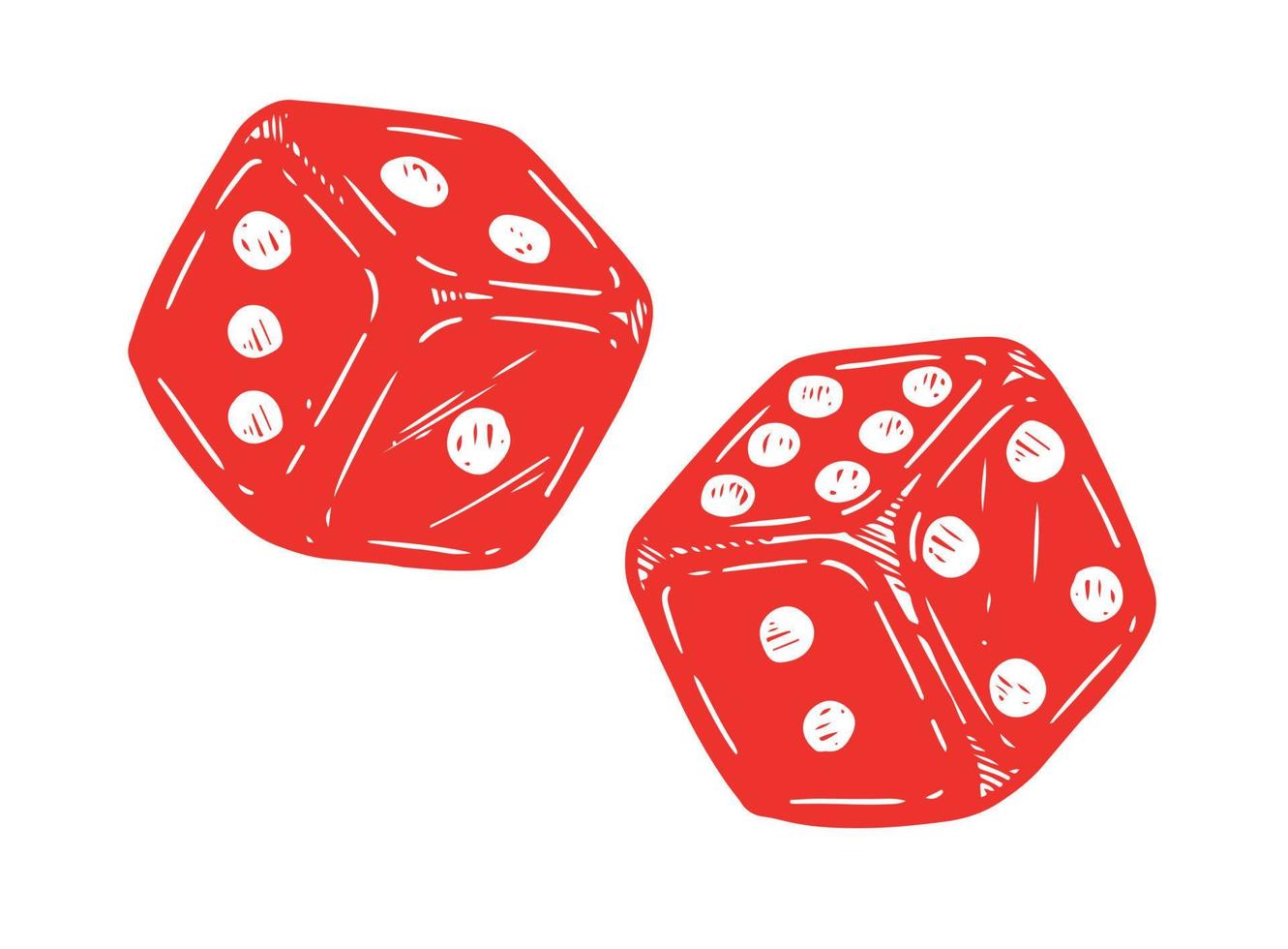 Dice hand drawn vector illustration