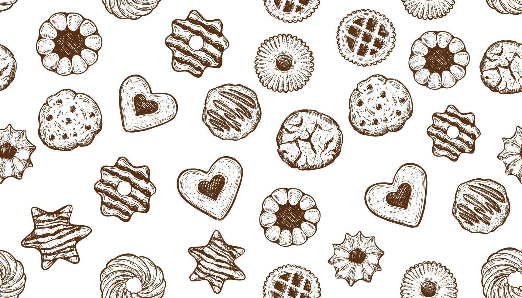 Cookie set hand drawn illustration. Vector. vector