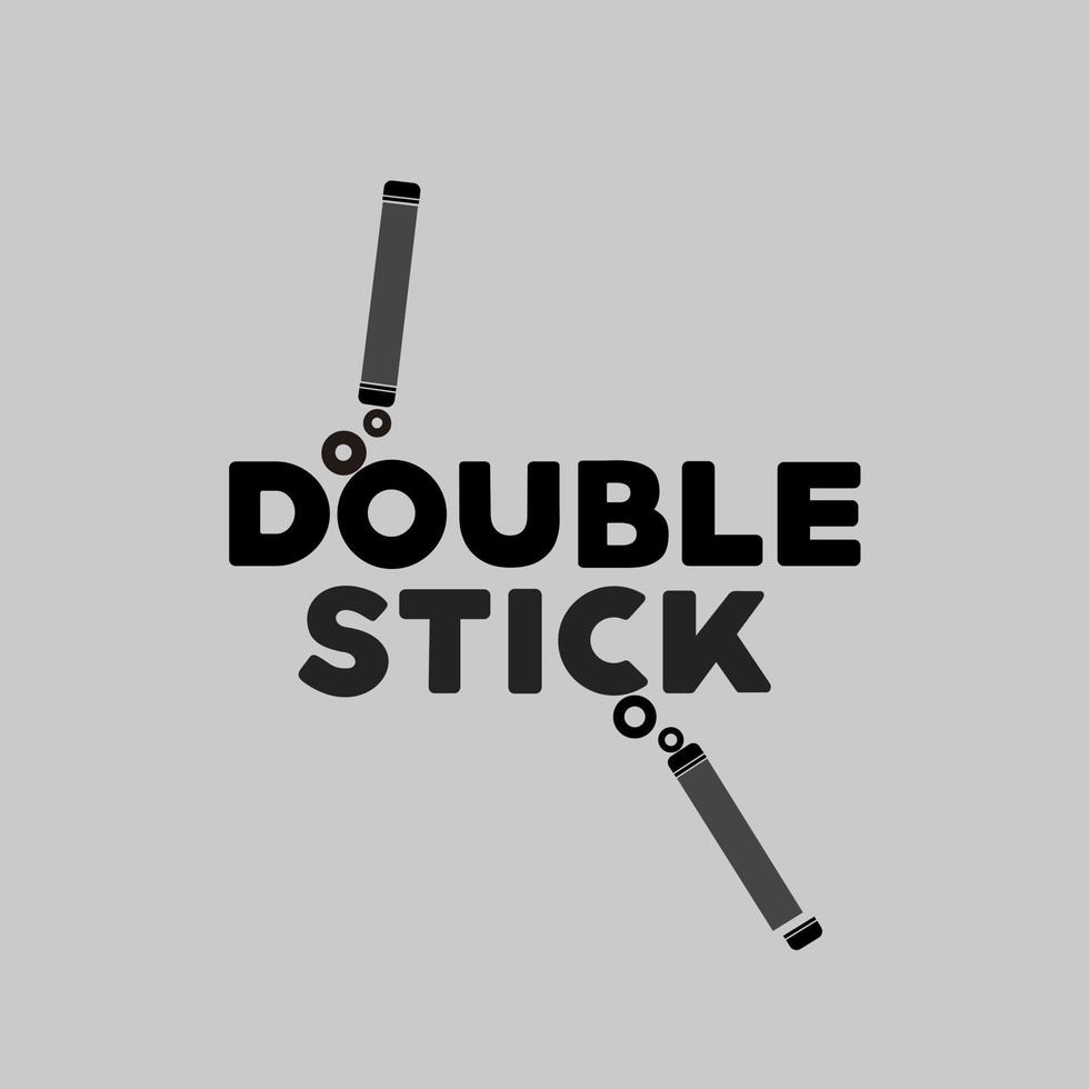 double stick and text illustration design vector