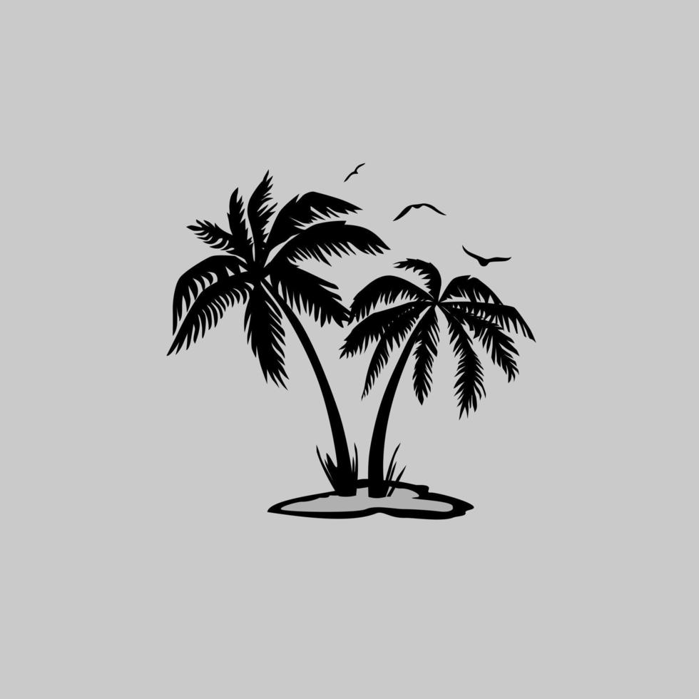 palm trees silhouette isolated design vector