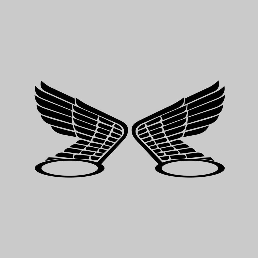 bird wings and circle at the bottom illustration design vector