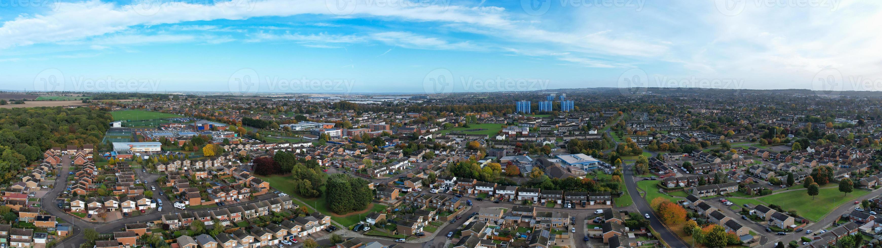 High Angle Aerial View of British City on Beautiful Day of Winter photo