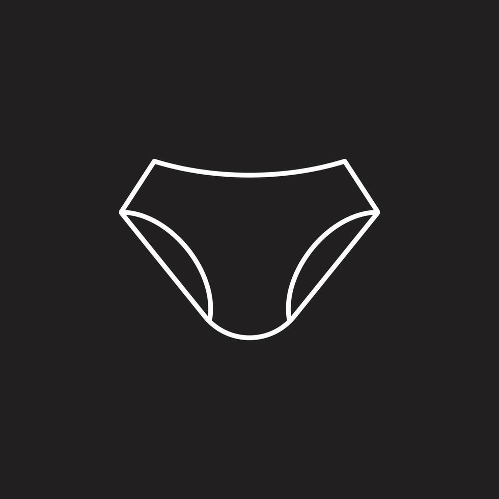 eps10 white vector man or woman underwear line art icon isolated on black background. Underwear Pants Panties symbol in a simple flat trendy modern style for your website design, logo, and mobile app