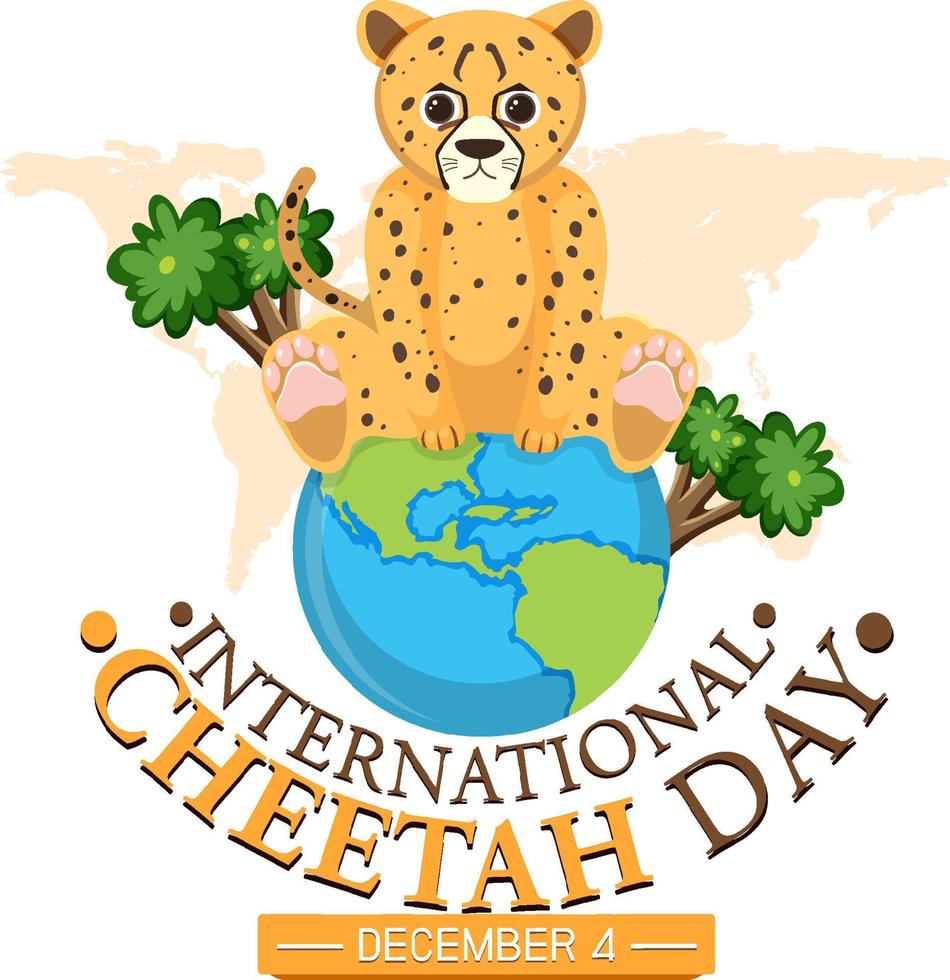 International cheetah day poster template vector