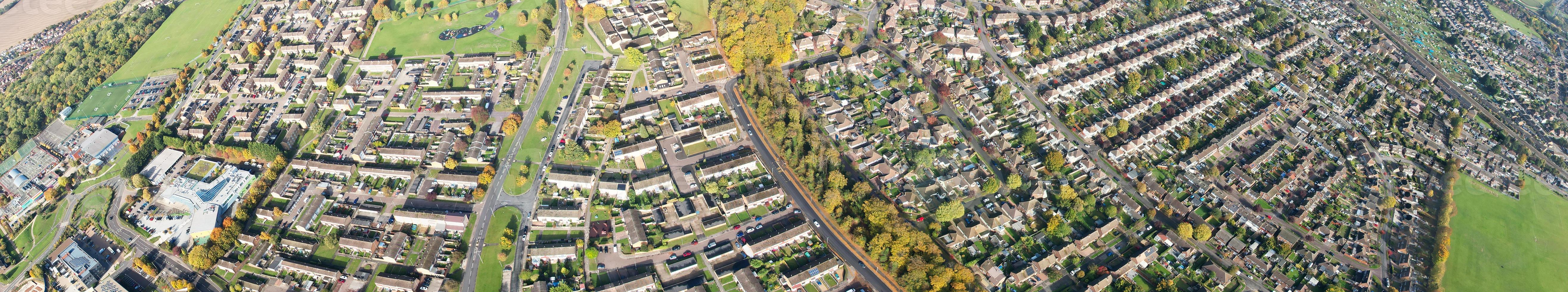 Gorgeous Aerial View of British Town, Drone's High Angle Footage photo