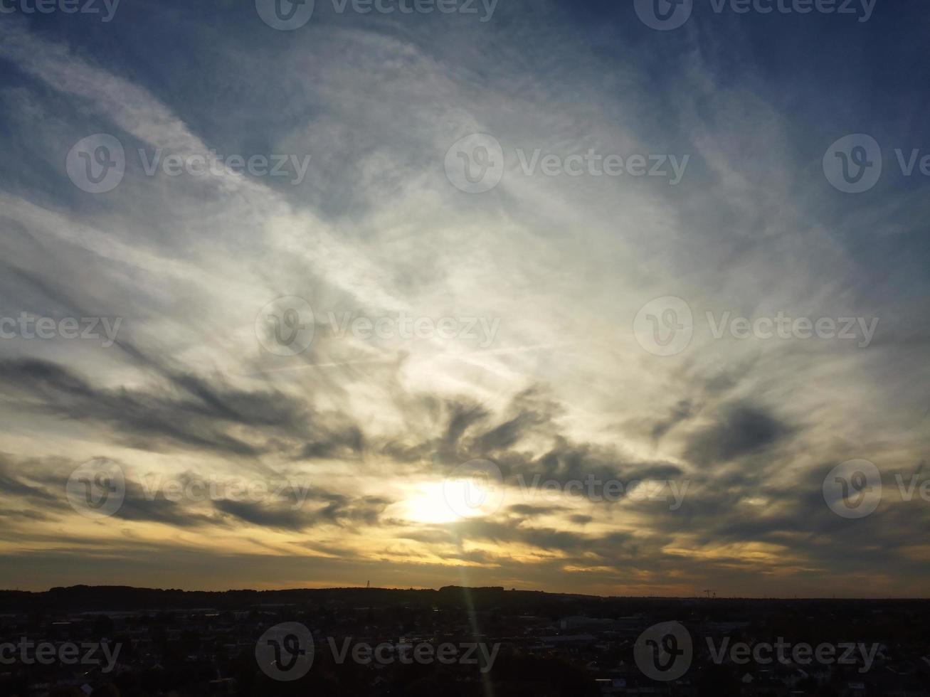 Most Beautiful Clouds and Sky over the London Luton City of England UK photo