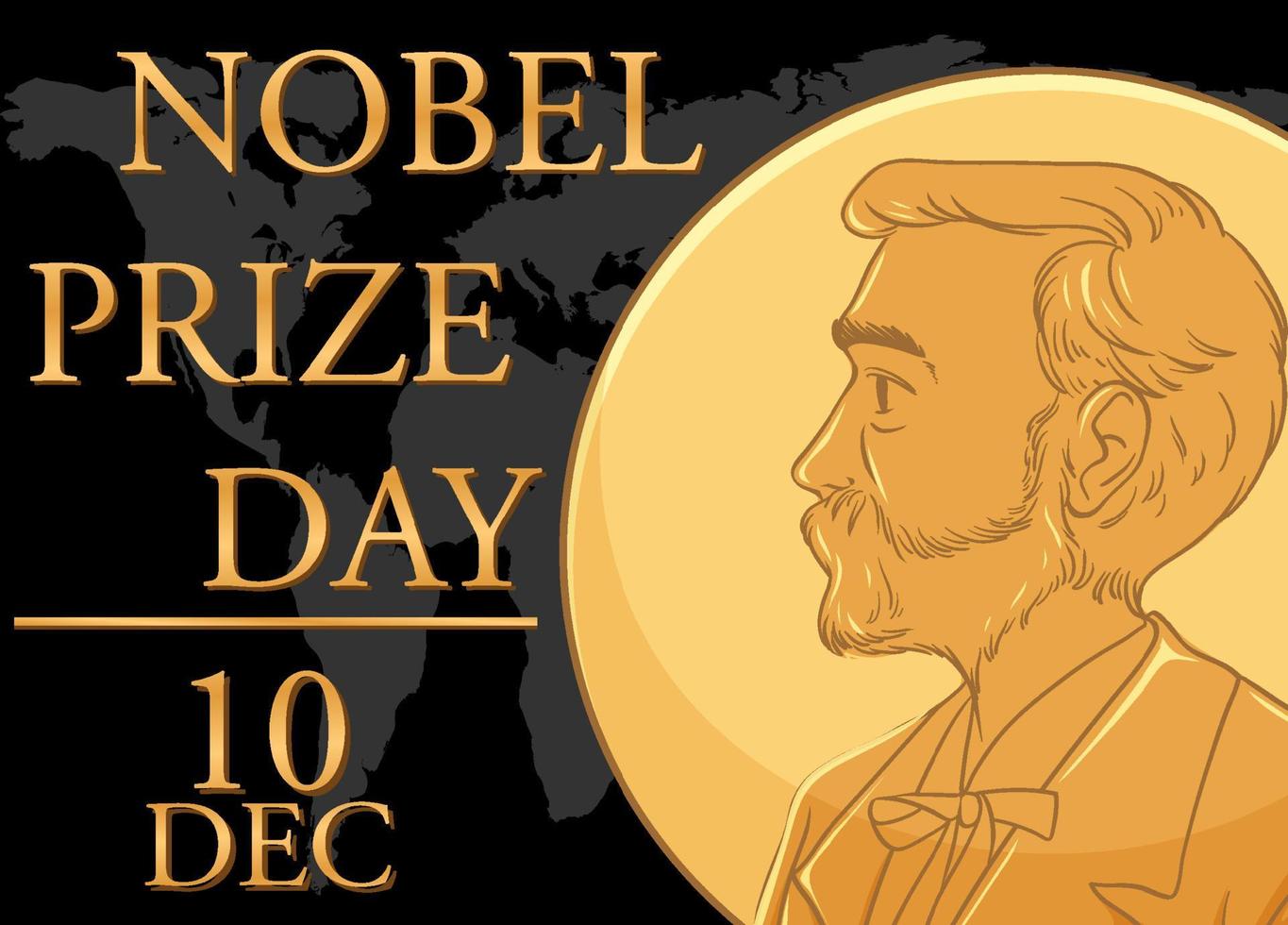 Nobel prize day poster design vector