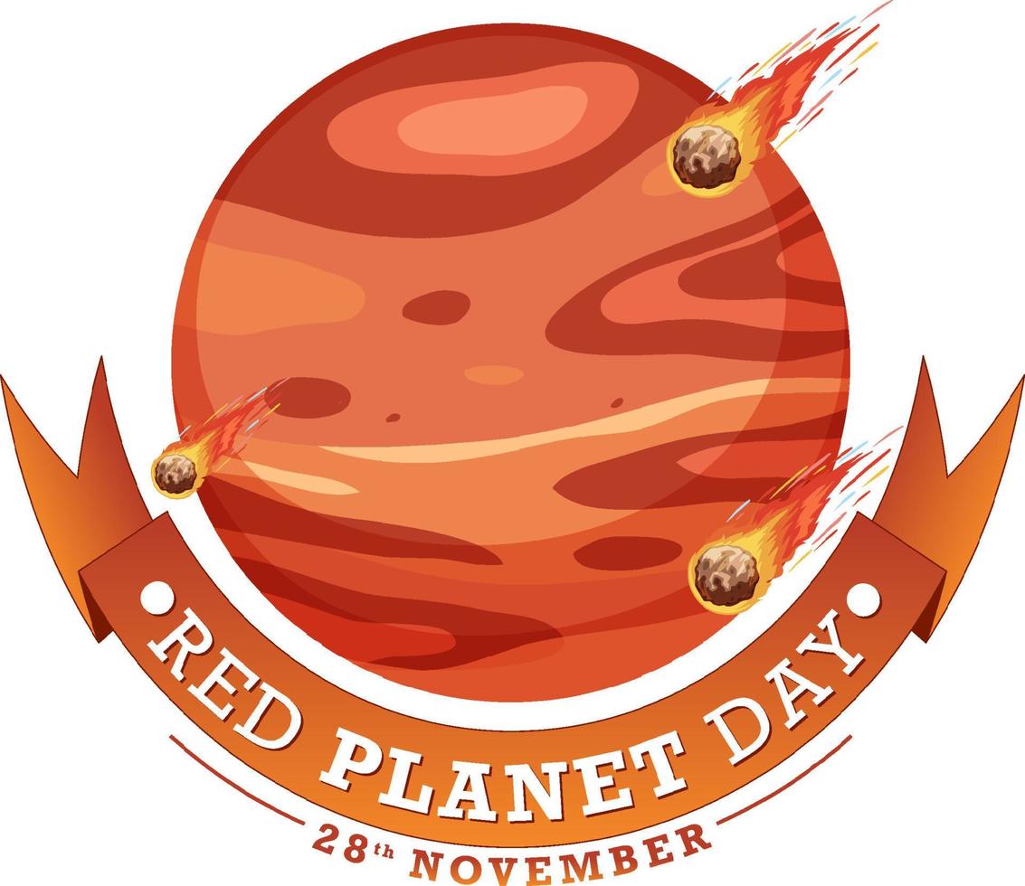 Red Planet Day Logo Design vector