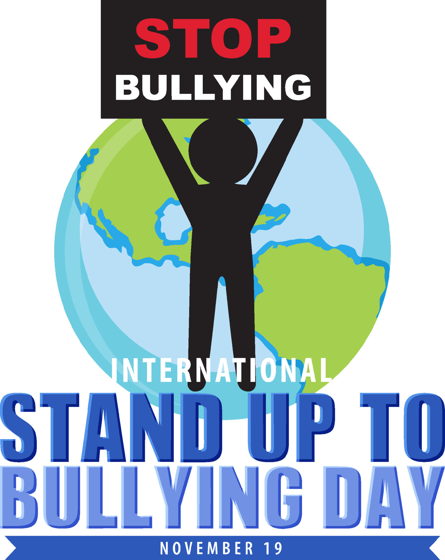 International stand up to bullying day poster design 13320738 Vector