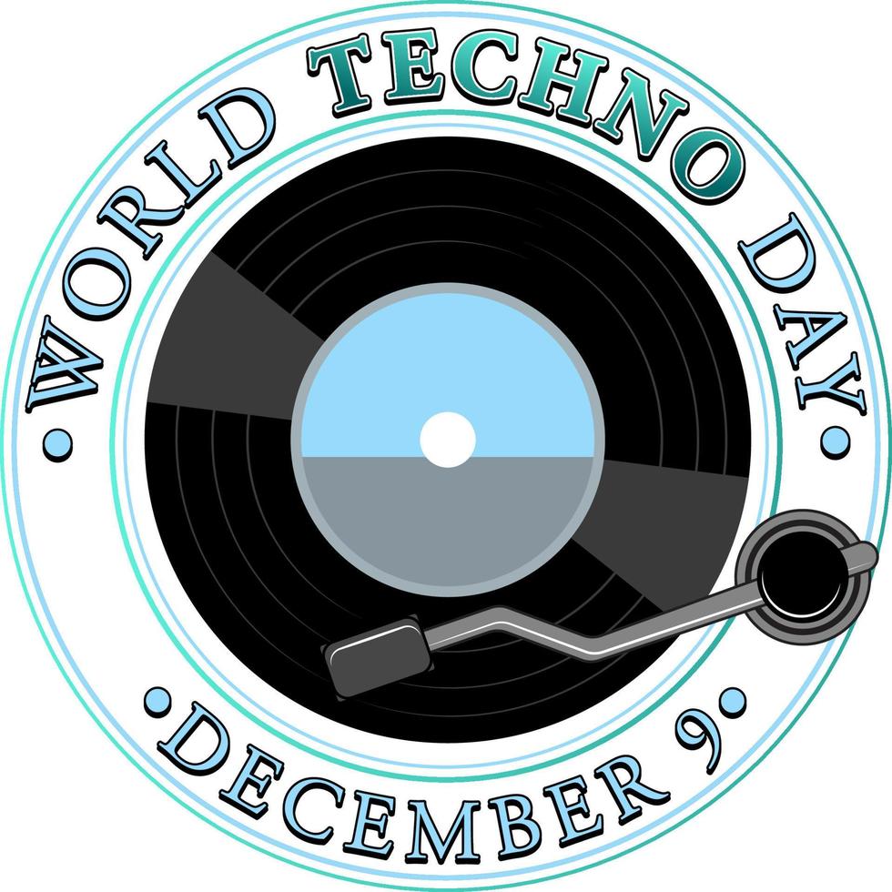 World techno day text banner design vector