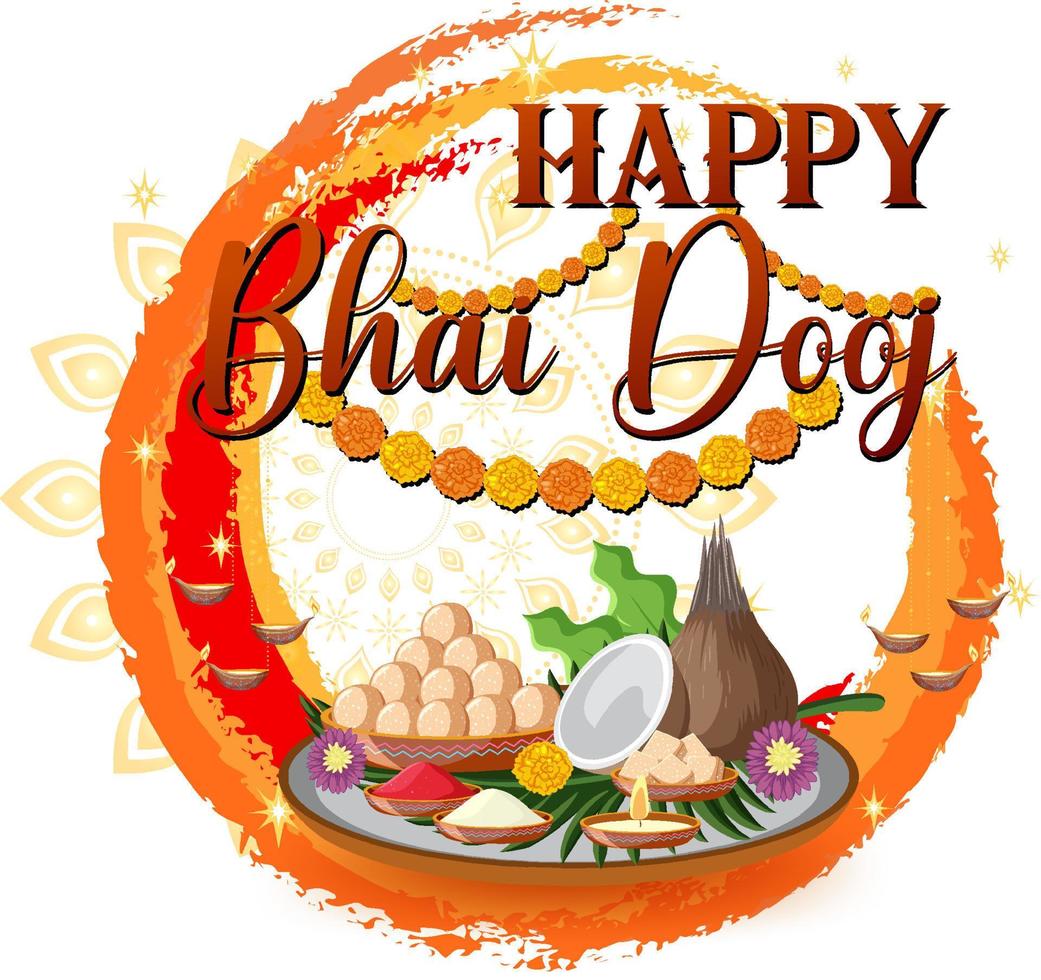 Happy Bhai Dooj Poster Design vector