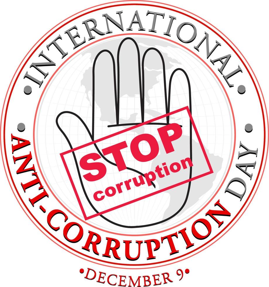 diseño del cartel del día internacional contra la corrupción vector