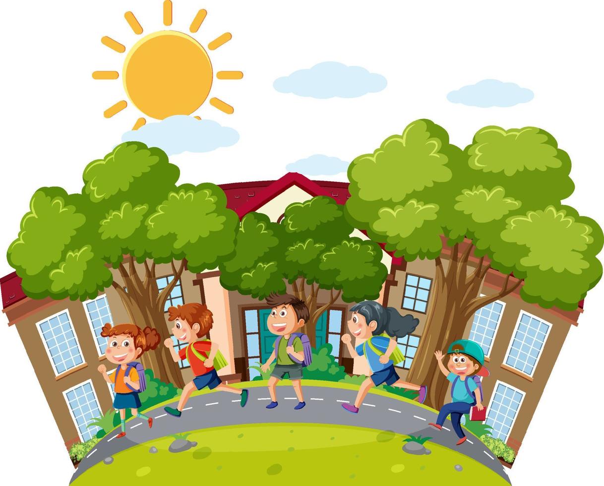 Happy kids at school vector