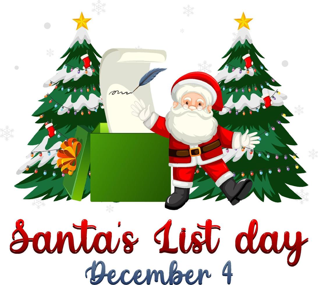 Happy Santa's List Day banner design vector