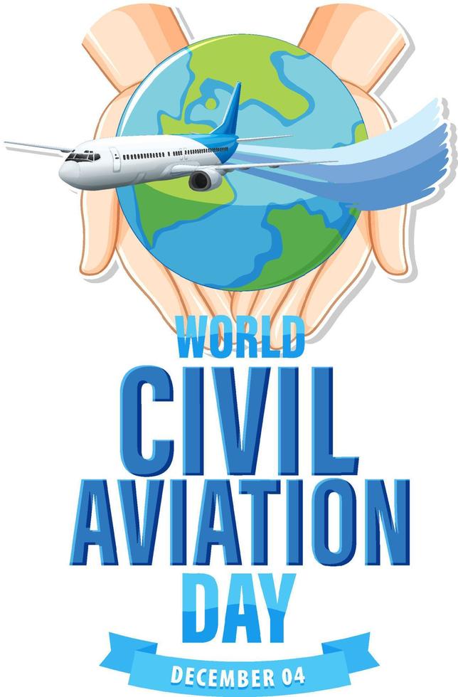 World civil aviation text for poster or banner design vector