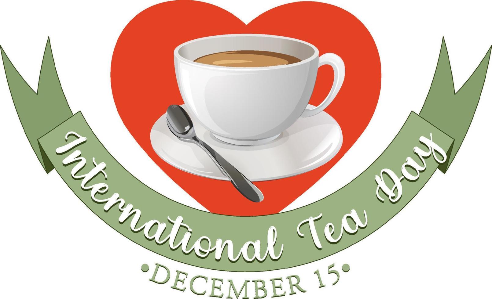 International tea day text banner design vector
