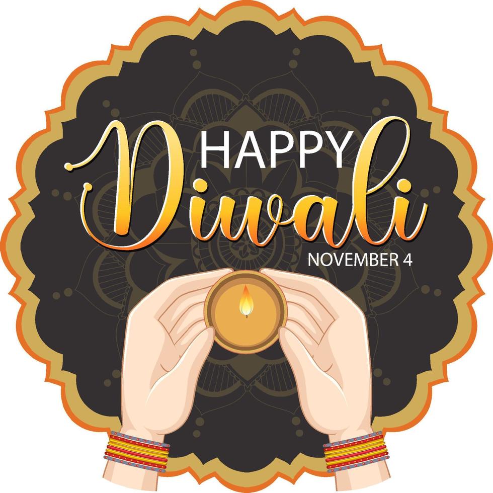 feliz festival de luces diwali vector