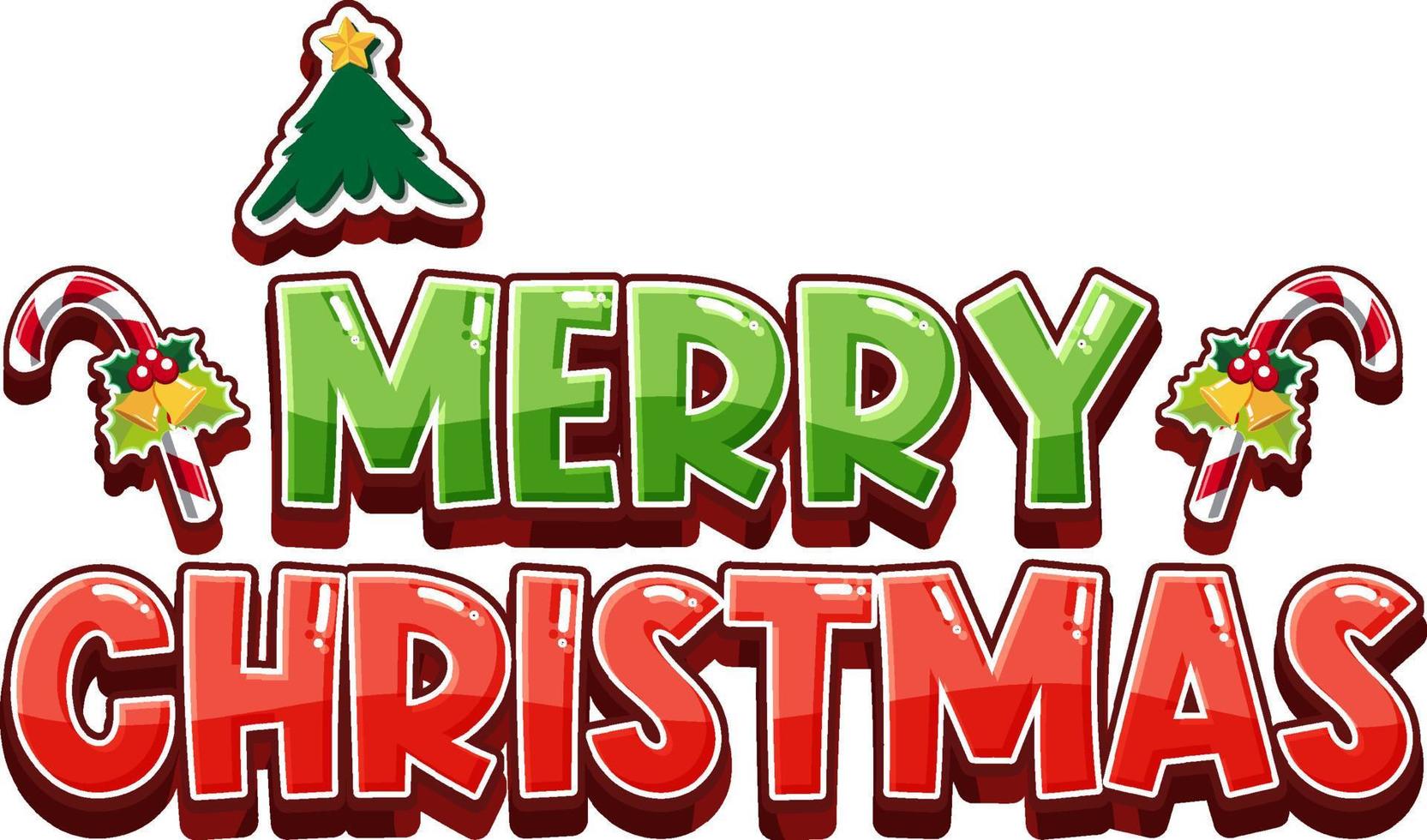 Merry Christmas banner with Christmas ornaments vector