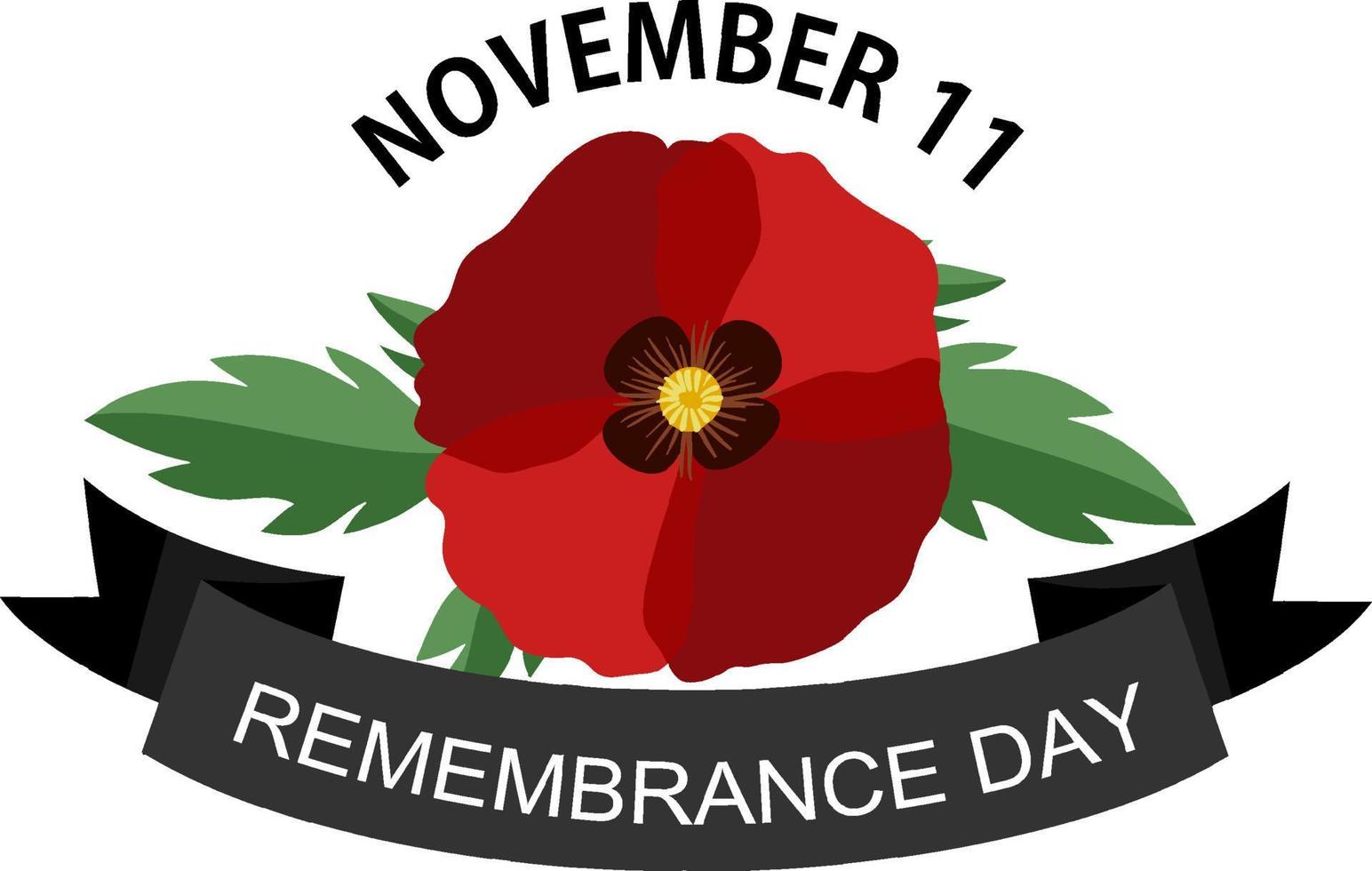 Remembrance day poster design vector