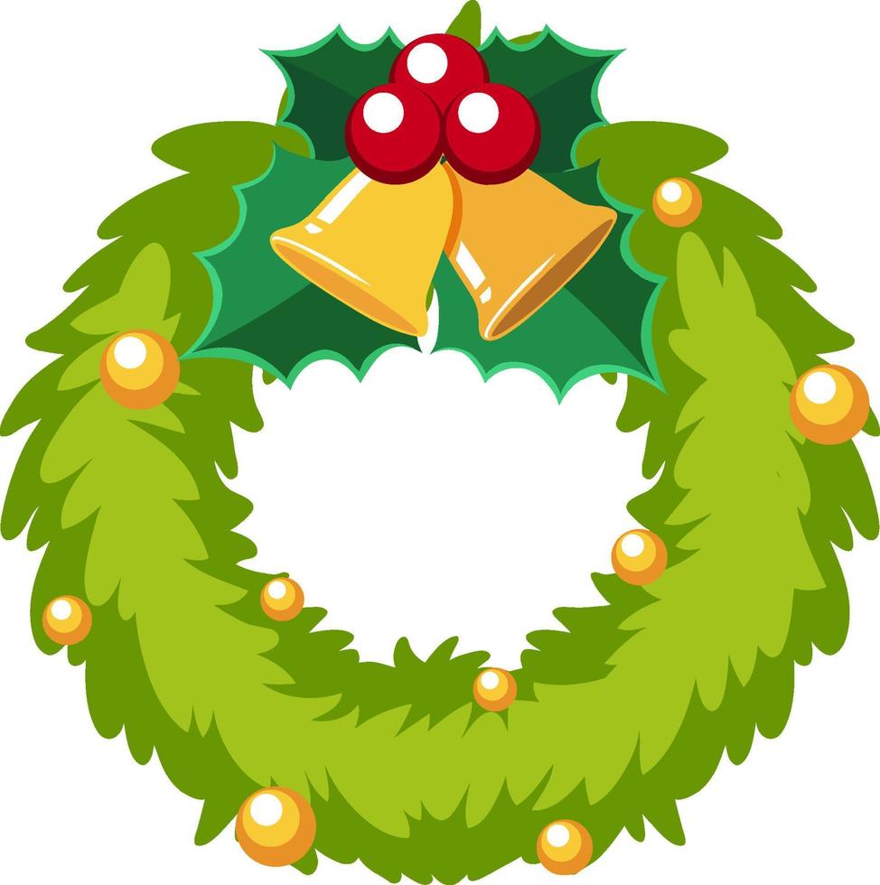 Christmas wreath on white background vector