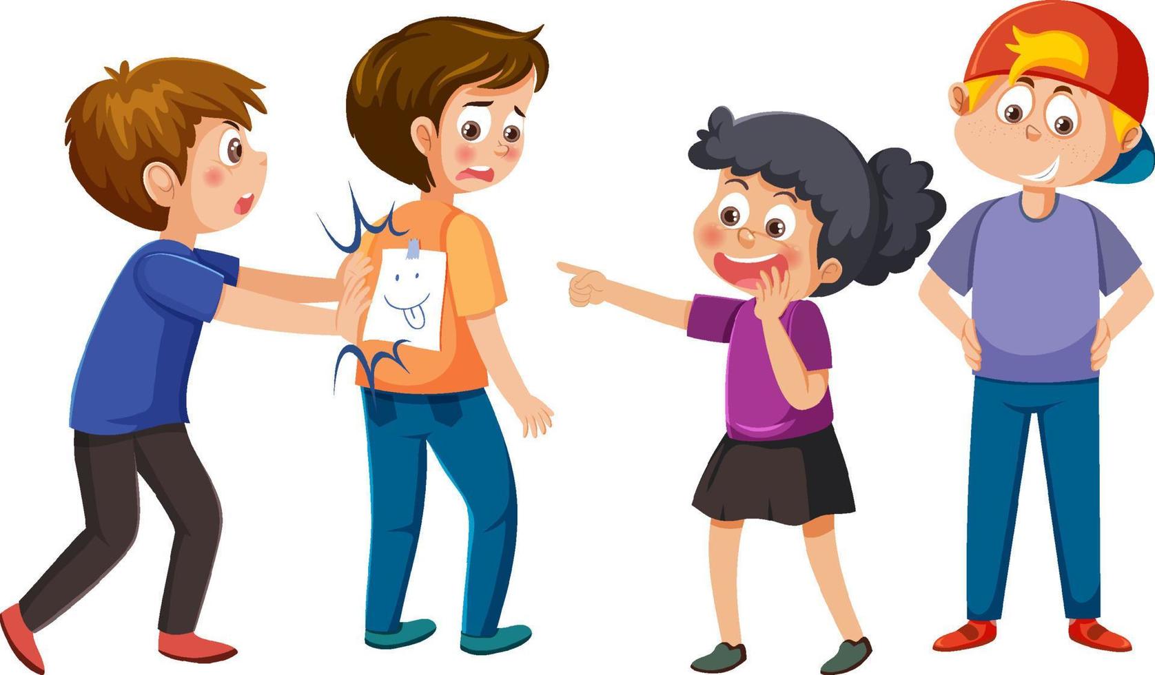 Bullying kids character collection vector