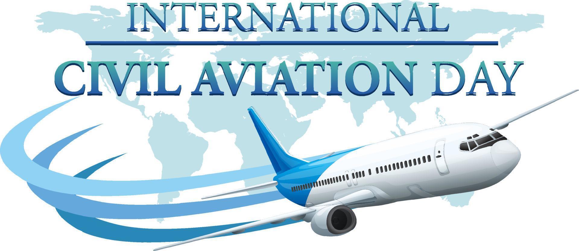 diseño de banner del día mundial de la aviación civil vector