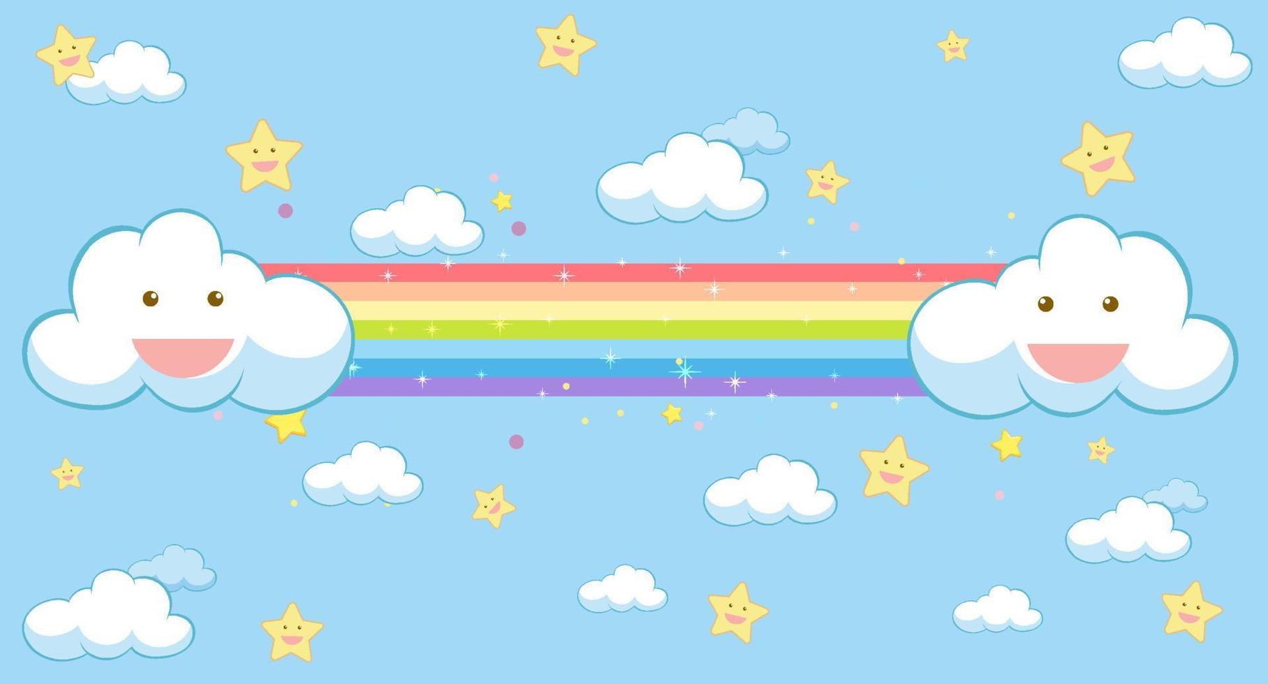 Cute pastel rainbow background vector