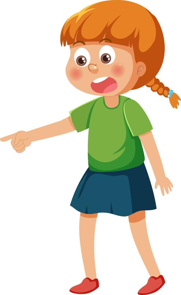 A girl pointing with bullying expression vector