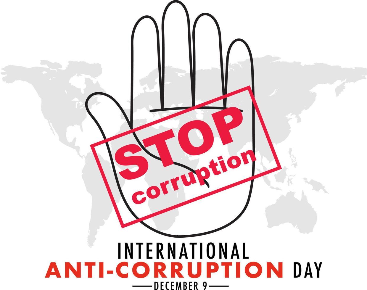 International Anti corruption day poster design vector