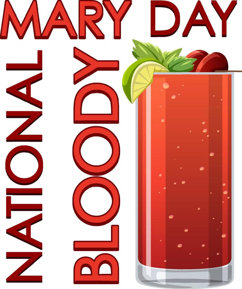 National bloody mary day icon vector