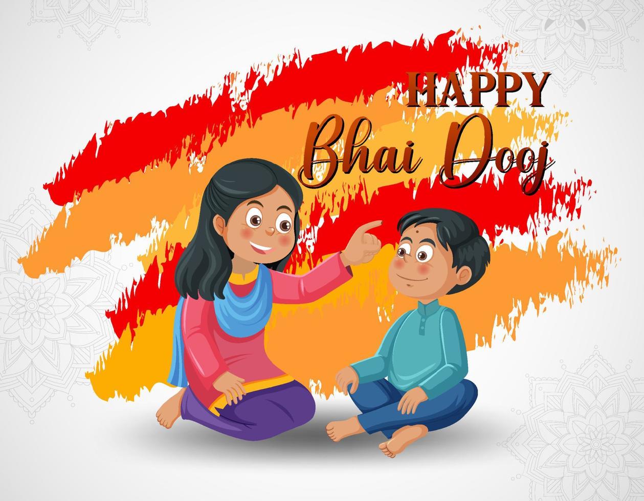 Happy Bhai Dooj Poster Design vector