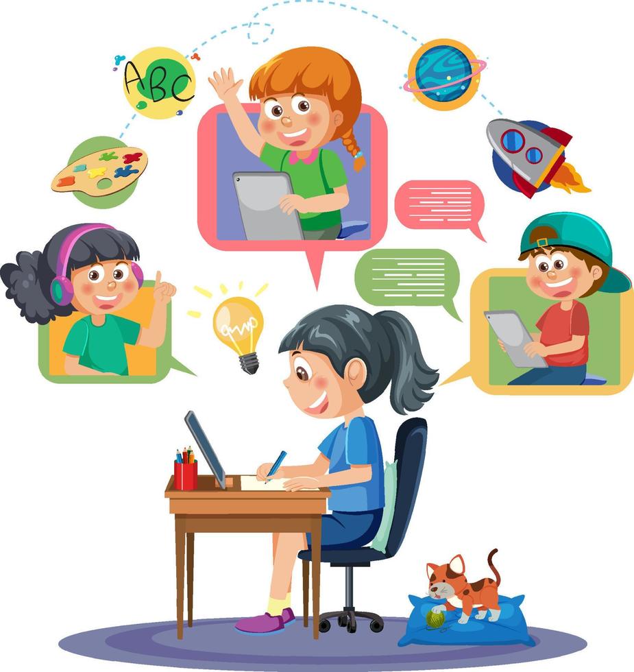 Social media kids vector