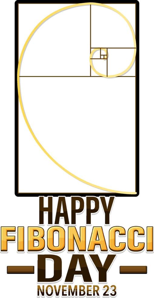 Fibonacci day poster design vector