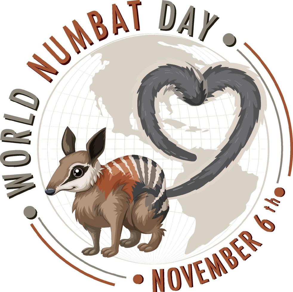 World Numbat Day Logo Concept vector