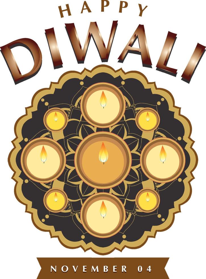 Happy Diwali Day Poster Design vector