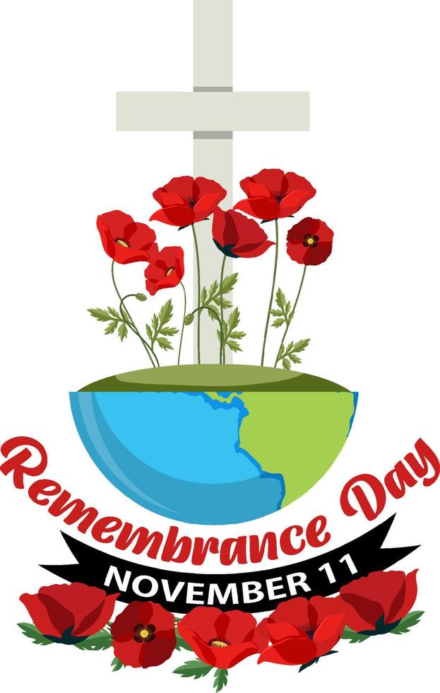 Remembrance day poster design vector
