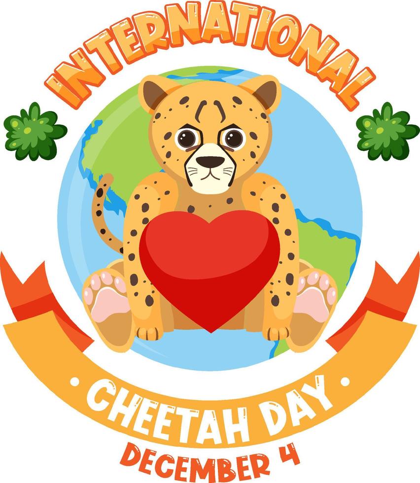 International cheetah day poster or banner design vector