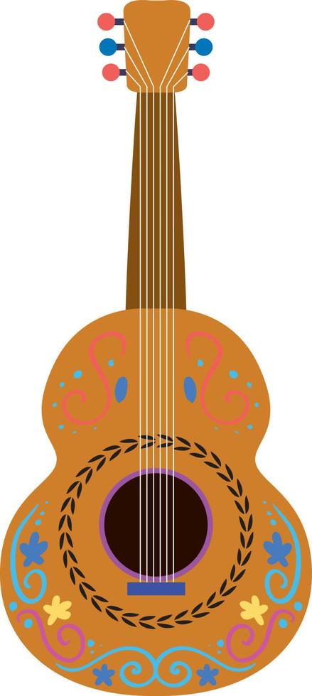 dia de muertos con vihuela mexicana vector