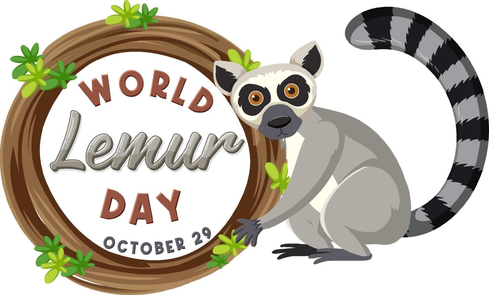 World Lemur Day Poster Design vector