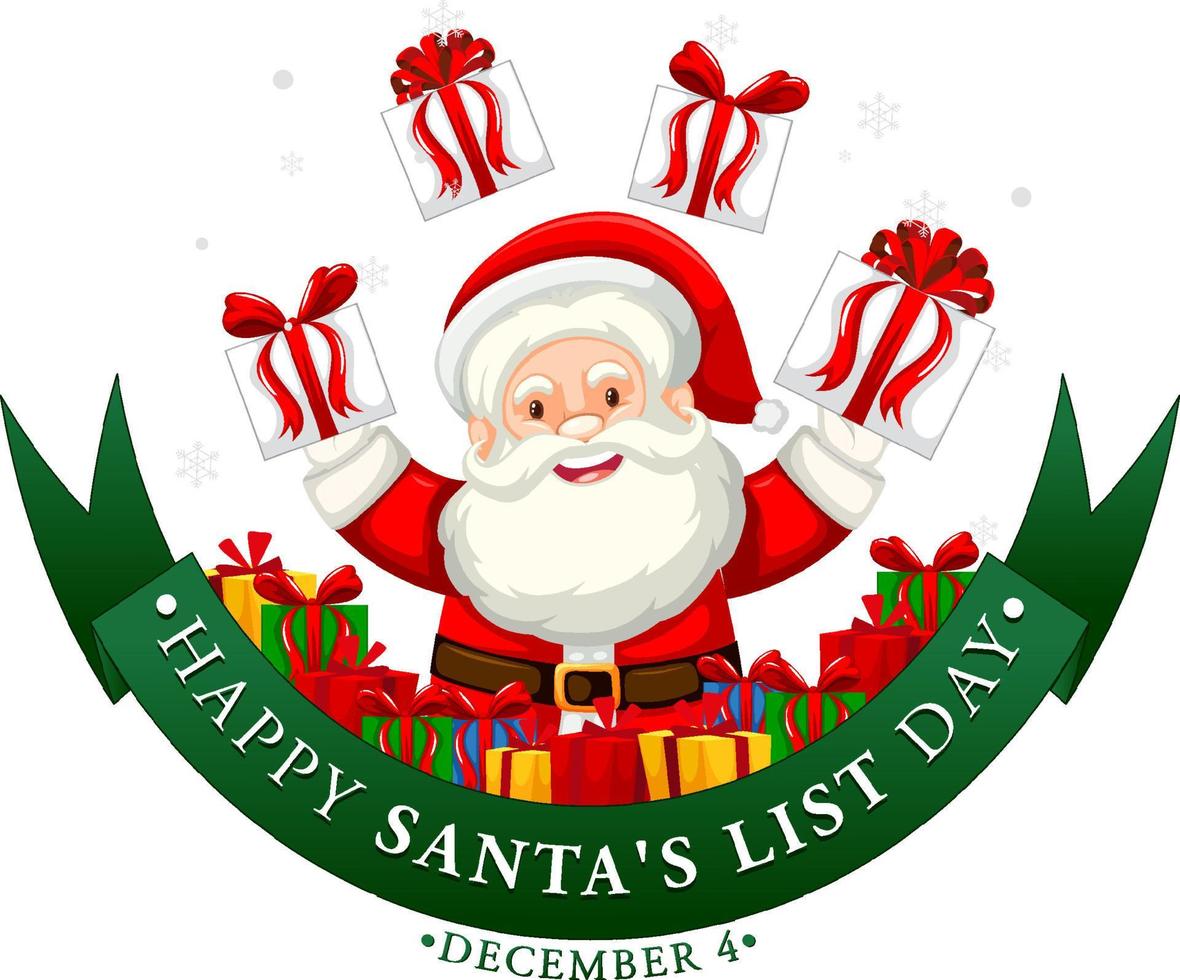 Happy Santa's List Day banner design vector