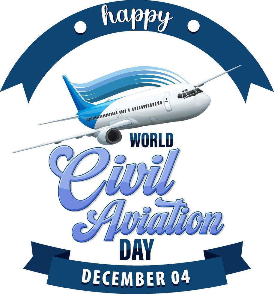 World civil aviation text for poster or banner design vector