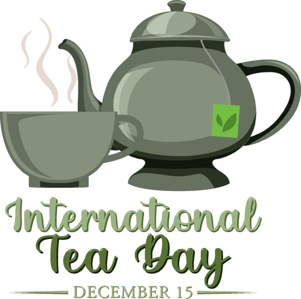 International tea day text banner design vector