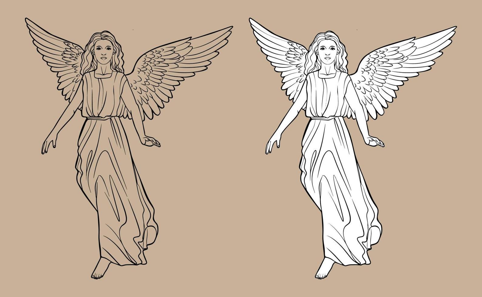 Angel Sketch Cliparts: Free Download and Printable