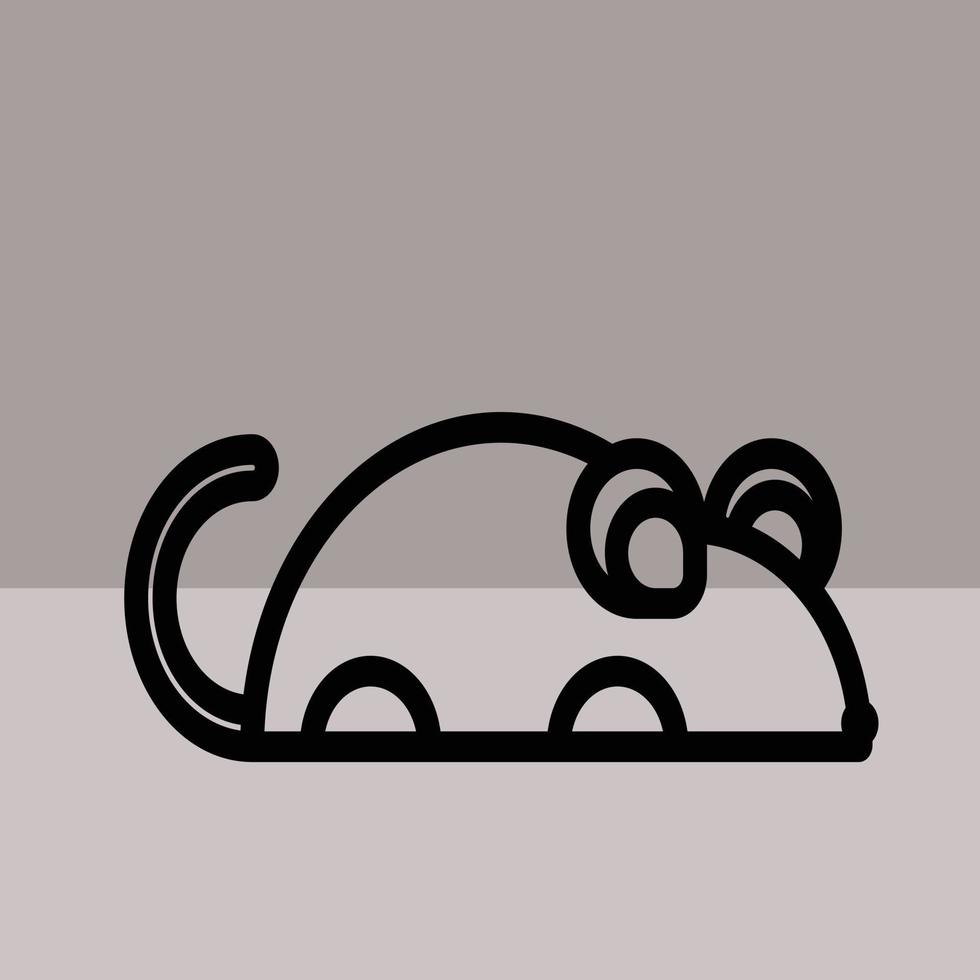 Mini mouse simplistic design made on a gray bi-color background vector