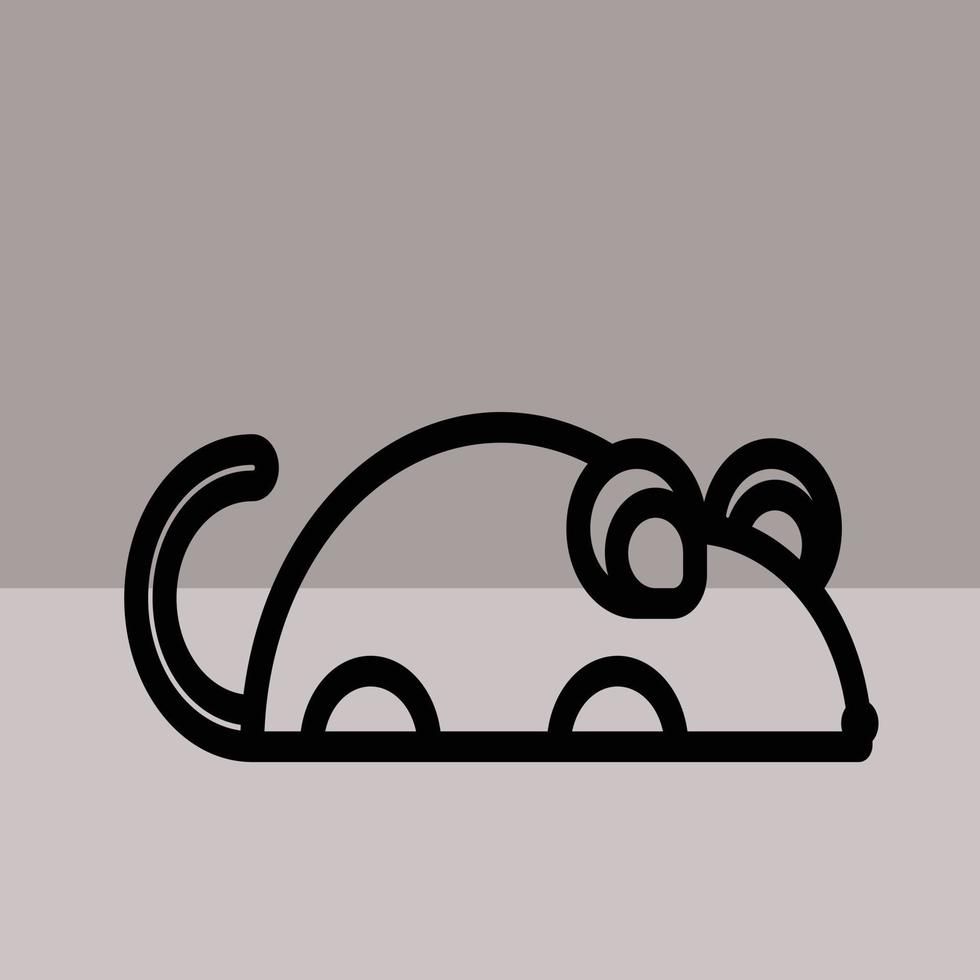 diseño simplista de mini mouse hecho sobre un fondo gris bicolor vector