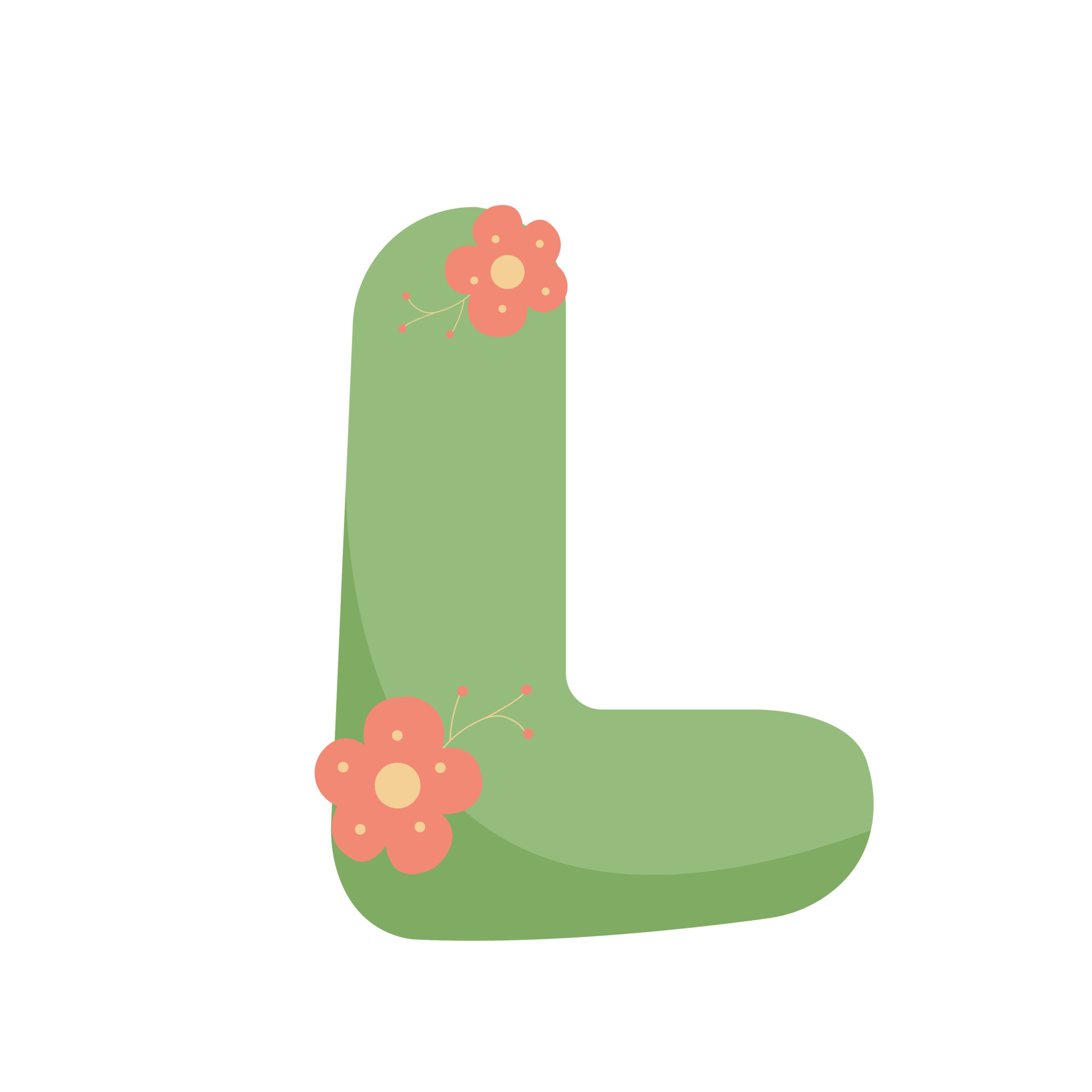 Decorative L letter for design elements, name, textile. 13321526 Vector