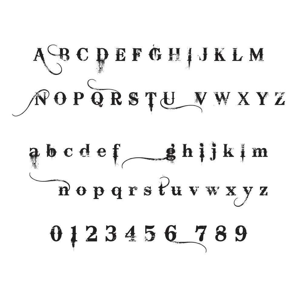 Alphabet letters with numbers. handwritten vector 13321595 Vector Art at Vecteezy