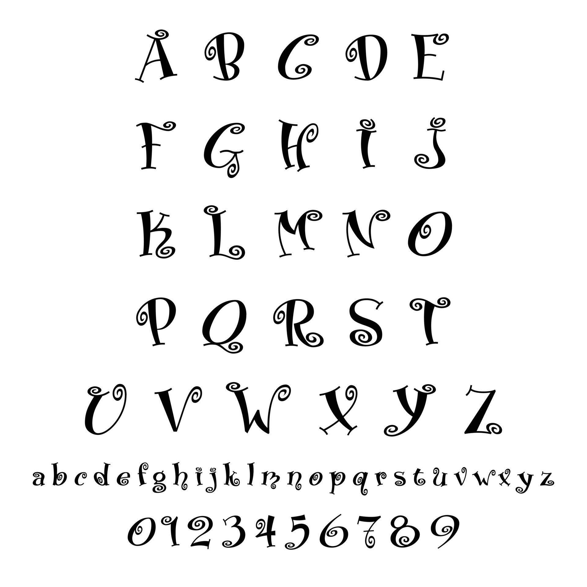 Alphabet letters with numbers. handwritten vector 13321597 Vector Art at Vecteezy