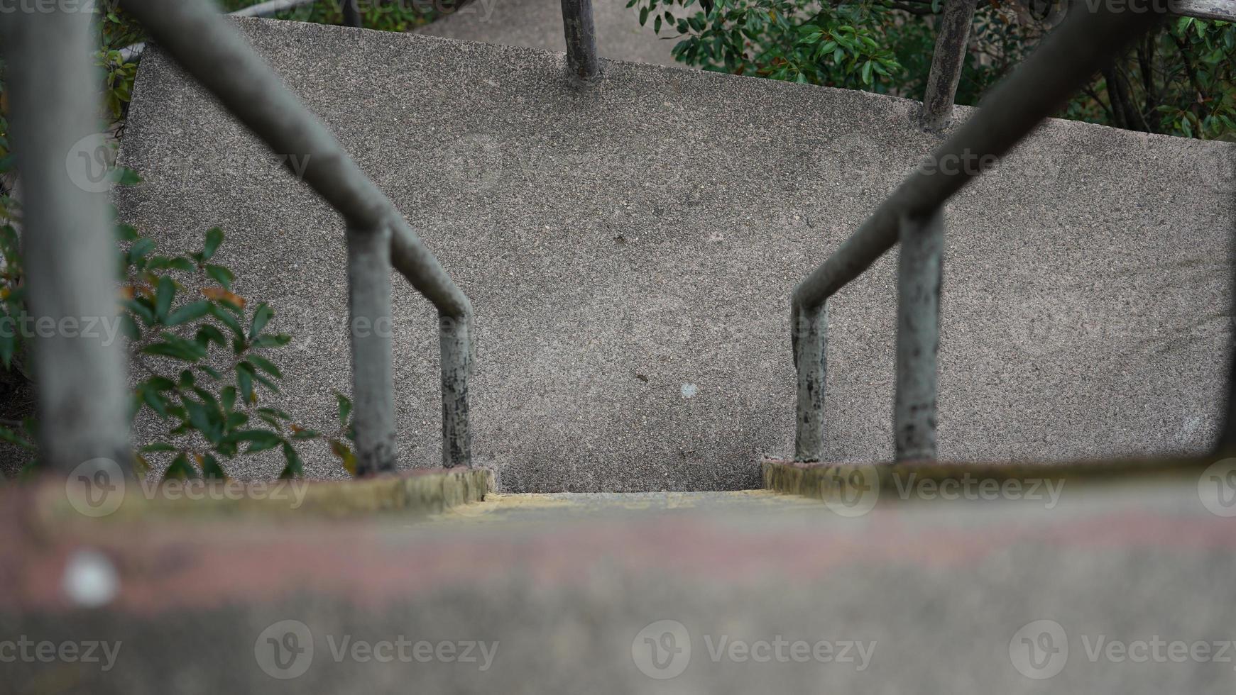The climbing ladders view carved on the rock on the mountains photo